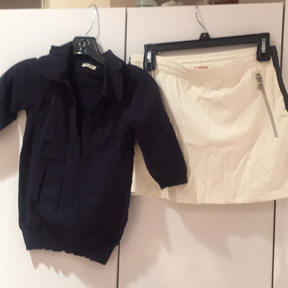 MIU MIU TOP & PRADA TENNIS SKIRT